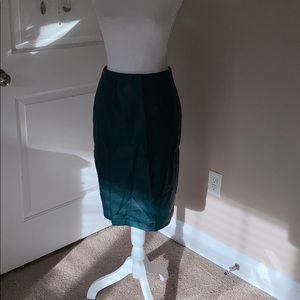 Ann Taylor Hunter Green Leather Skirt